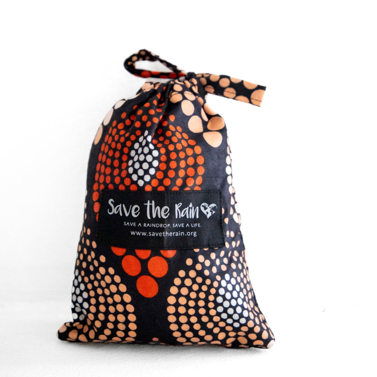 Compact Kitenge Tote Bag- "Drops of Orange"