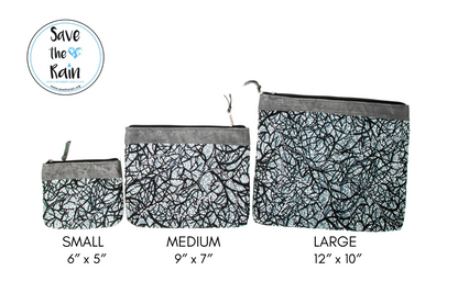 Set of Three Zipper Pouches - "Matawi"