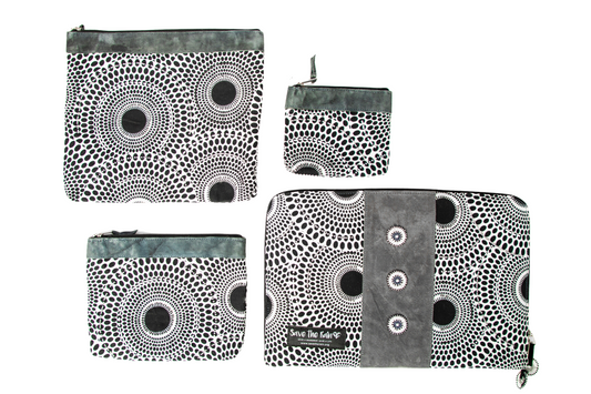 "Mwangaza" Handmade Four-Piece Set: Tablet Case + Three Zipper Pouches