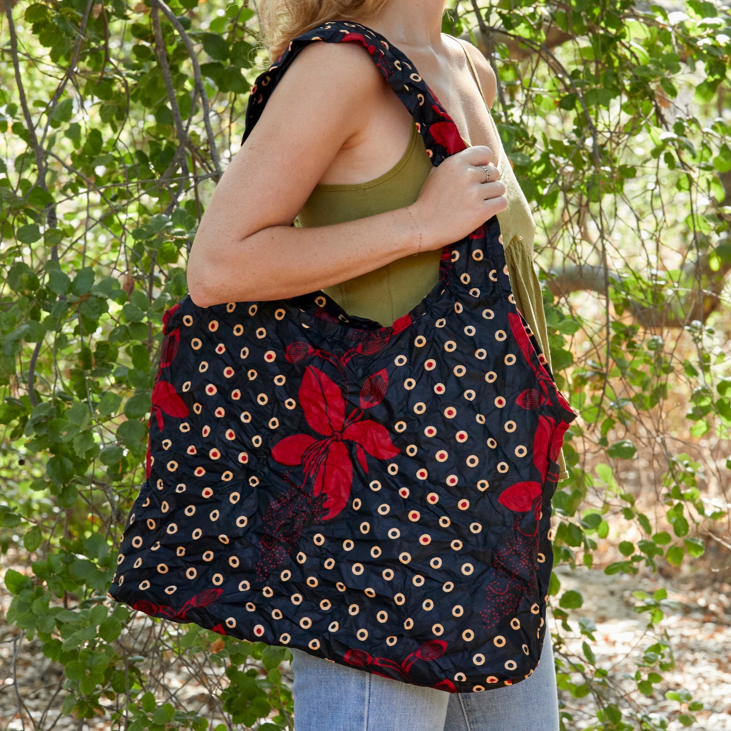 Compact Kitenge Tote Bag- "Lily"