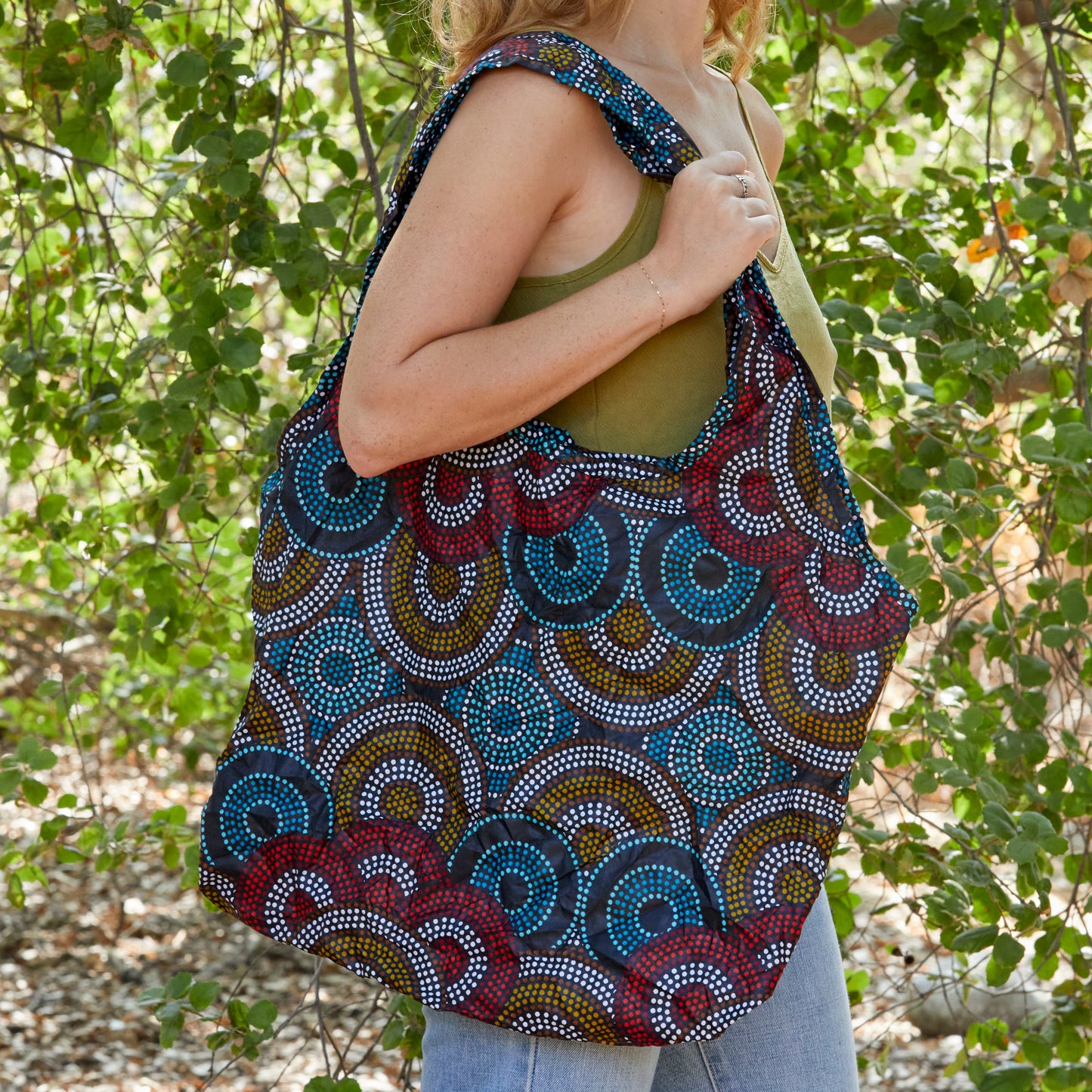 Compact Kitenge Tote Bag- "Elements"