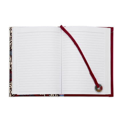 Notebook Wrapped in Kitenge Fabric, Medium- "Berry"