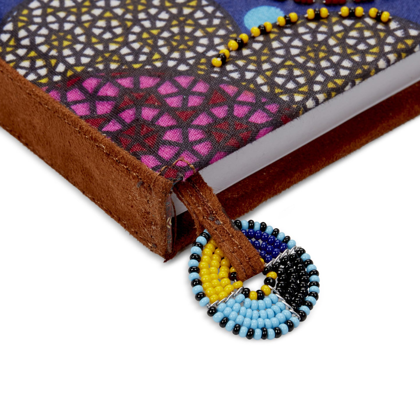 Notebook Wrapped in Kitenge Fabric, Medium- "Inflorescence"