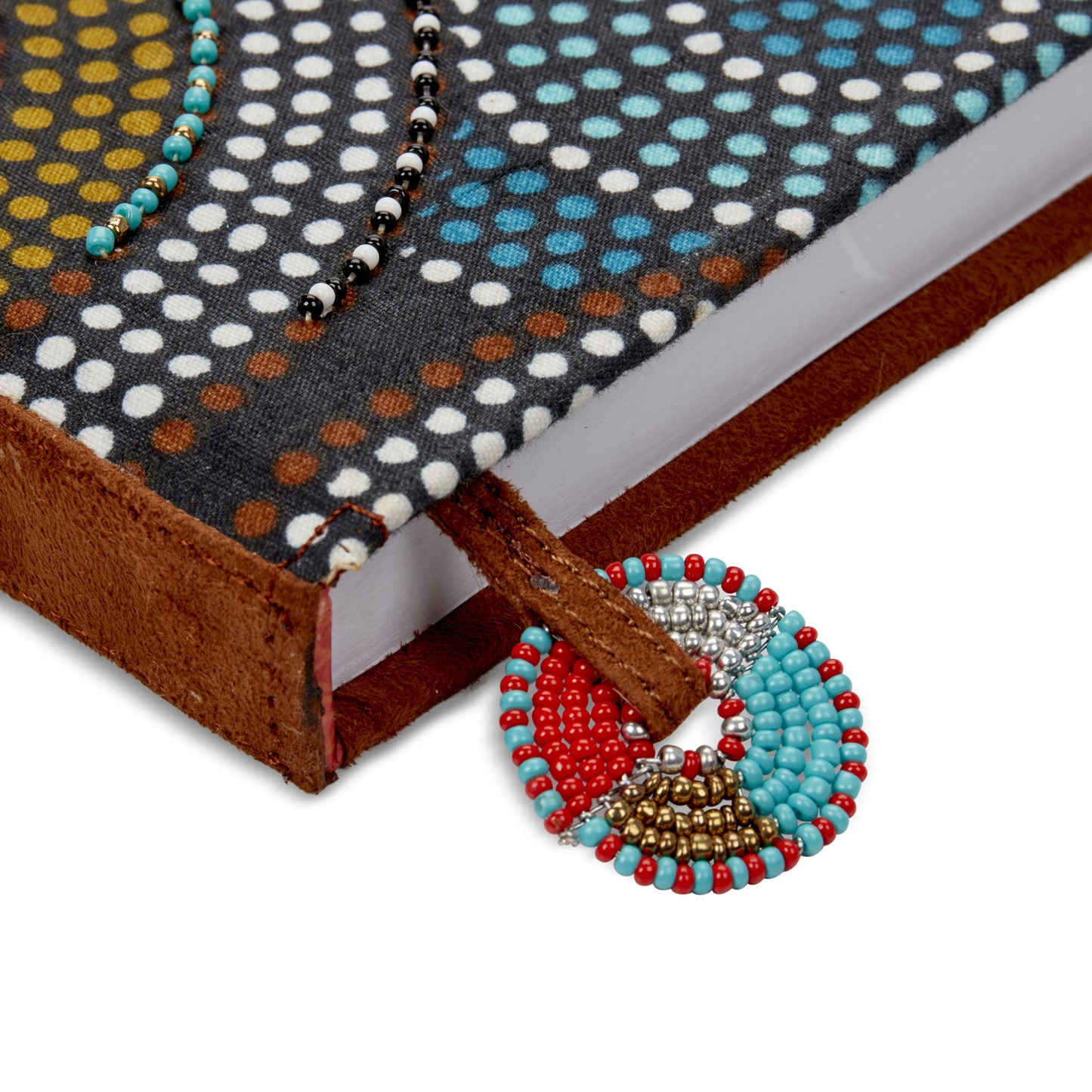 Notebook Wrapped in Kitenge Fabric, Medium- "Elements"