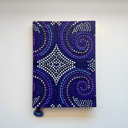 Notebook Wrapped in Kitenge Fabric, Medium- "Grapes"