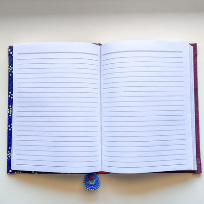 Notebook Wrapped in Kitenge Fabric, Medium- "Grapes"
